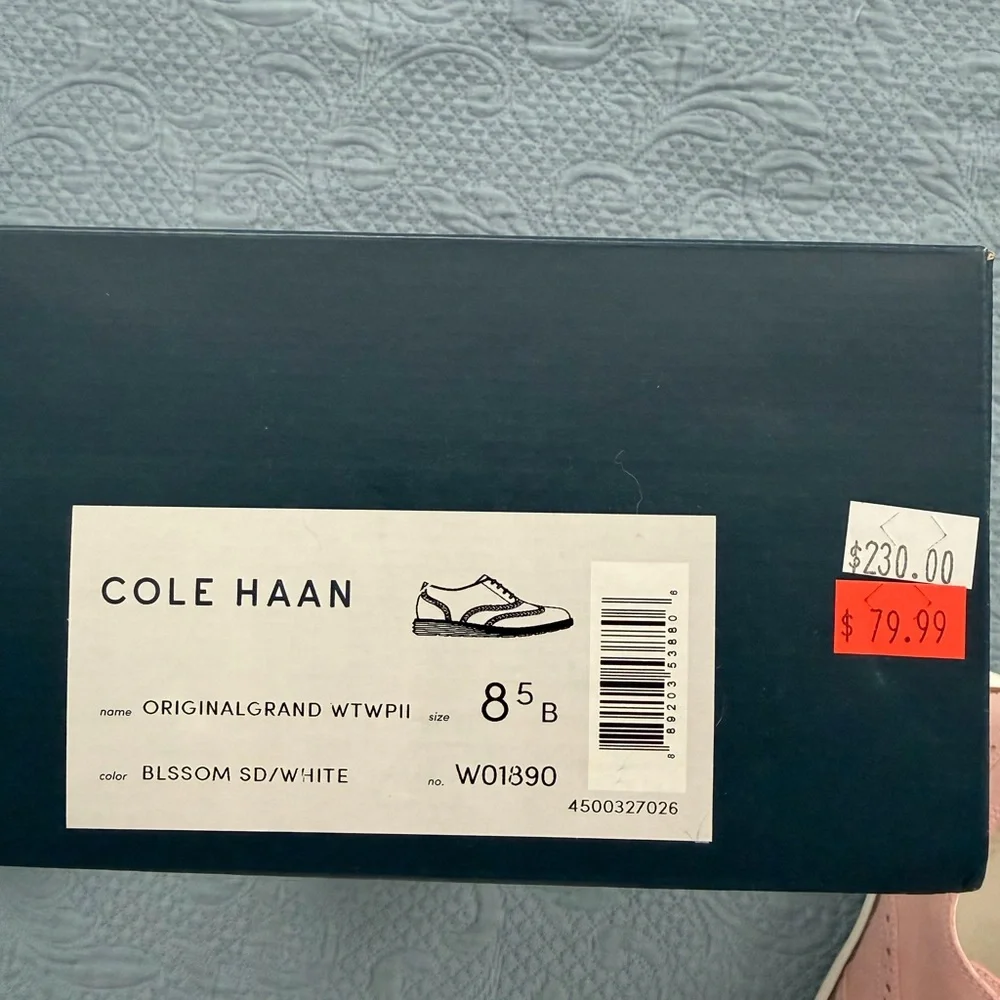 Cole Haan Pink Suede Wingtip Oxfords